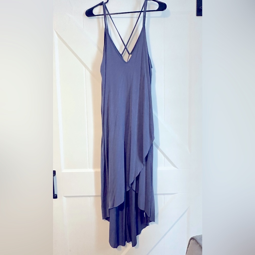Lush Blue Skinny Strap Dress
